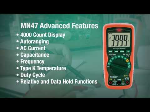 Extech MN47 & MN42 Compact DMMs with Non-Contact Voltage Detector Showcase Video