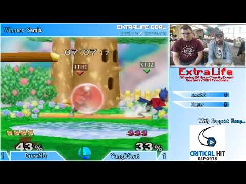 FGG Extra Life 2017 - DrewNG (Fox) vs YungD0nut (Falco) - Melee Winners Semi-Finals