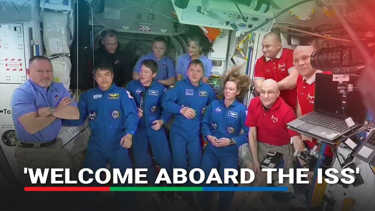 SpaceX Dragon crew welcomed in ceremony aboard the ISS