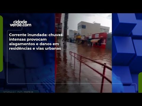 Corrente inundada: chuvas intensas provocam alagamentos e danos em residências e vias urbanas