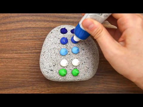 How To Acrylic Painting on Stone-Tree scenery Painting Step by Step #855 - Serena Art