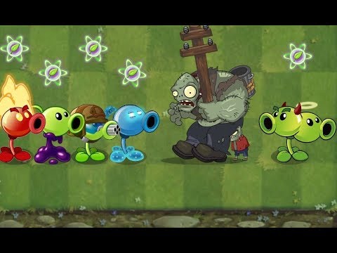 Every Peashooter LvL 1 Power Up! vs Gargantuar Plants vs Zombies 2 Gameplay
