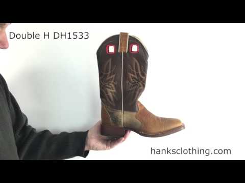 Double H Mens Wide Square Toe Work Buckaroo Style DH1533