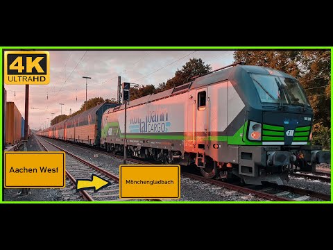【4K】 Führerstandsmitfahrt Cab Ride Aachen West nach Mönchengladbach HBF  über Erkelenz,Rheydt