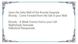 Diabolical Masquerade - Upon the Salty Wall of the Broody Gargoyle Lyrics