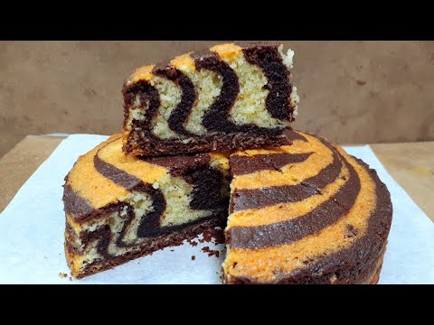 Soft Marble Cake Recipe / Zibra cake