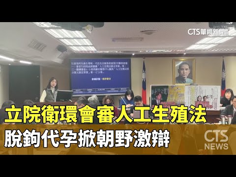 立院衛環會審人工生殖法　脫鉤代孕掀朝野激辯