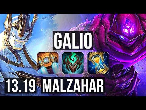 GALIO vs MALZAHAR (MID) | 2.2M mastery, 1200+ games, 8/4/19 | NA Master | 13.19