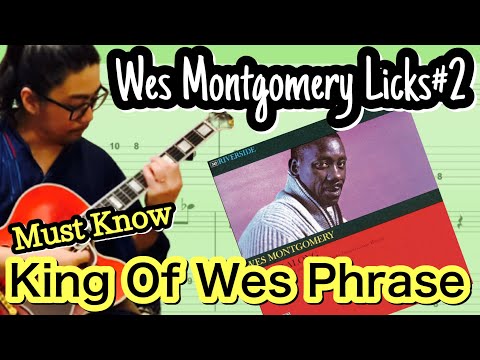 【Jazz Guitar Licks】2-5-1 Chord Progression Wes Montgomery licks#2 & Picking technique from TUNE UP
