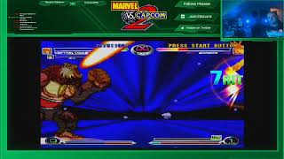 Running through Arcade mode & unlocking Characters | Marvel Vs Capcom 2 | PS2