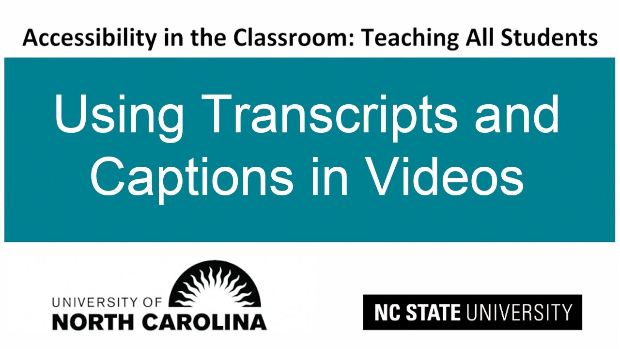 Using Transcripts and Captions in Videos