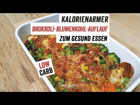 Kalorienarmer Brokkoli-Blumenkohl-Auflauf zum gesund Essen