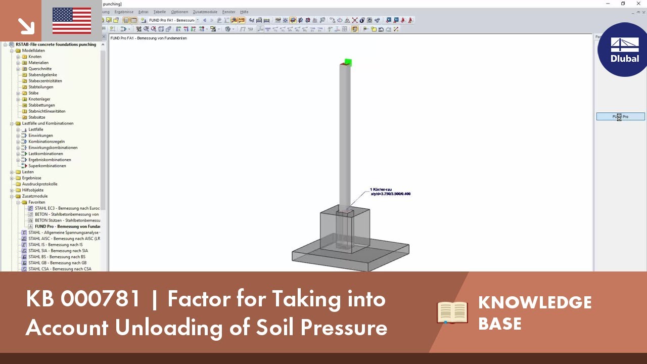 KB 000781 | Factor for Taking into Account Unloading of Soil Pressure