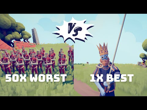 TABS EVERY TEAM'S WORST 50X UNIT vs BEST 1X UNIT | TABS - Totally Accurate Battle Simulator