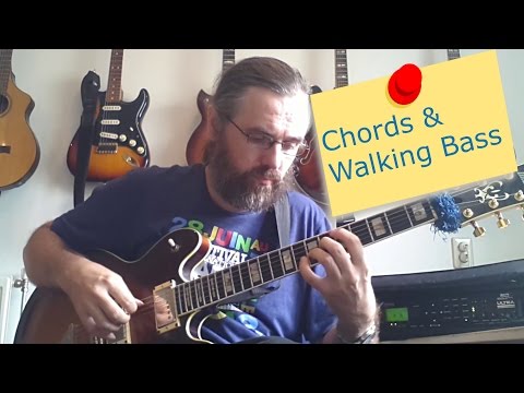 Walking Bass and Chords - part 1 - Jazz Guitar Lesson