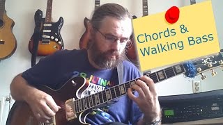 Walking Bass and Chords - part 1 - Jazz Guitar Lesson