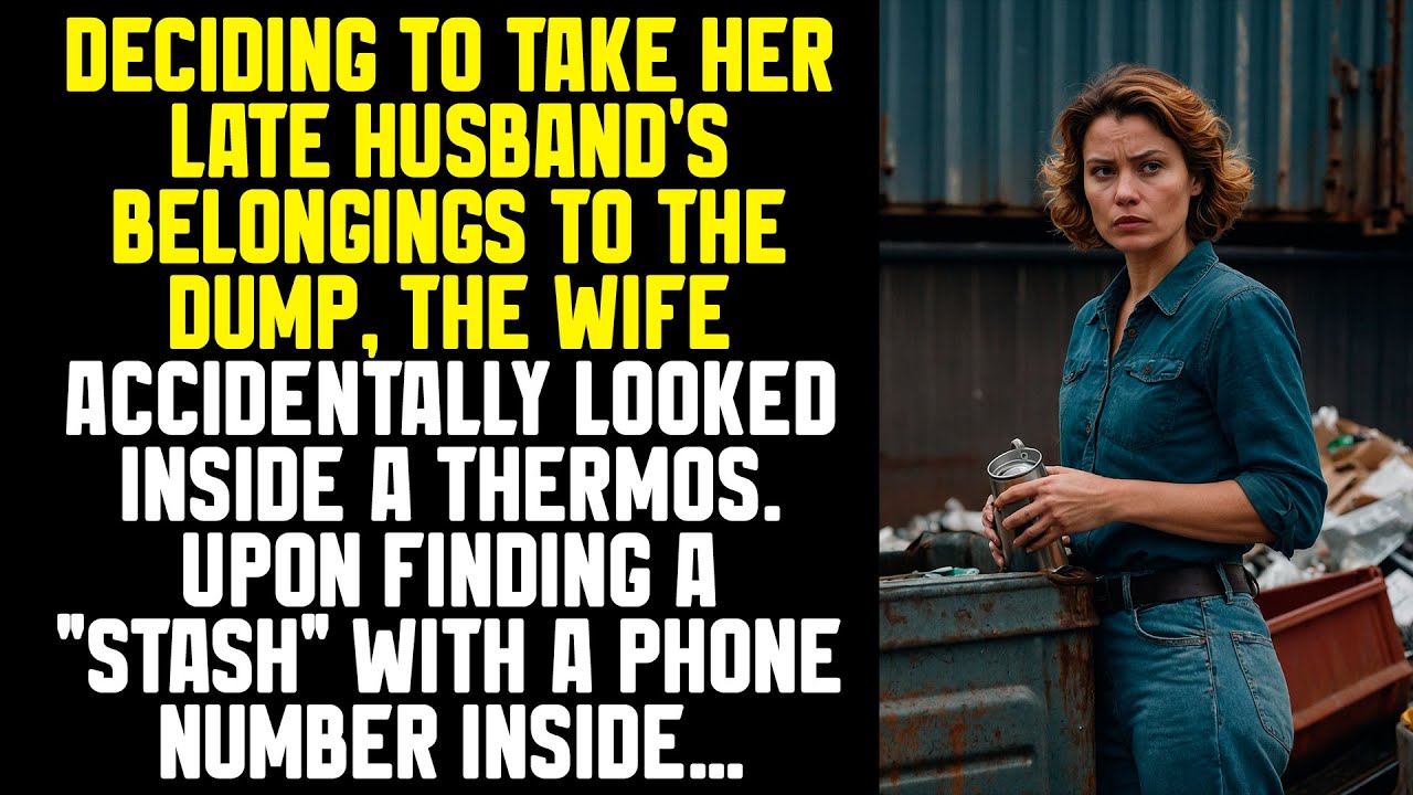Deciding to take her husband's belongings to the dump, the wife accidentally looked inside a thermos