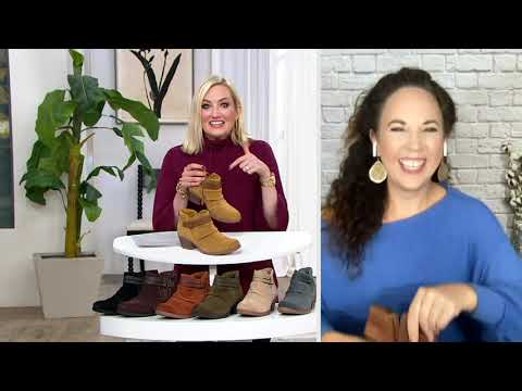 Earth Origins Suede Ankle Boots - Odel on QVC