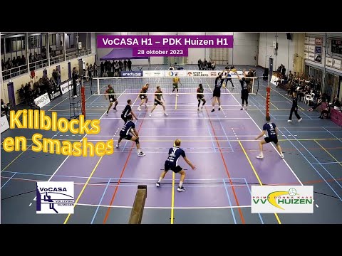 killblocks en smashes VoCASA - PDK huizen (28okt2023) Eredivisie Heren Volleybal