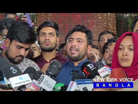 ঢাকেশ্বরী মন্দিরে বক্তব্য রাখছেন জাতীয় নাগরিক পার্টির আহবায়ক নাহিদ ইসলাম।#NewYorkVoiceBangla