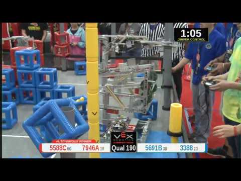 2015 VRC Tech Q190 - 5588C 7946A vs 5691B 3388 - 60 to 56 - VEX Worlds 2015 - Technology Division