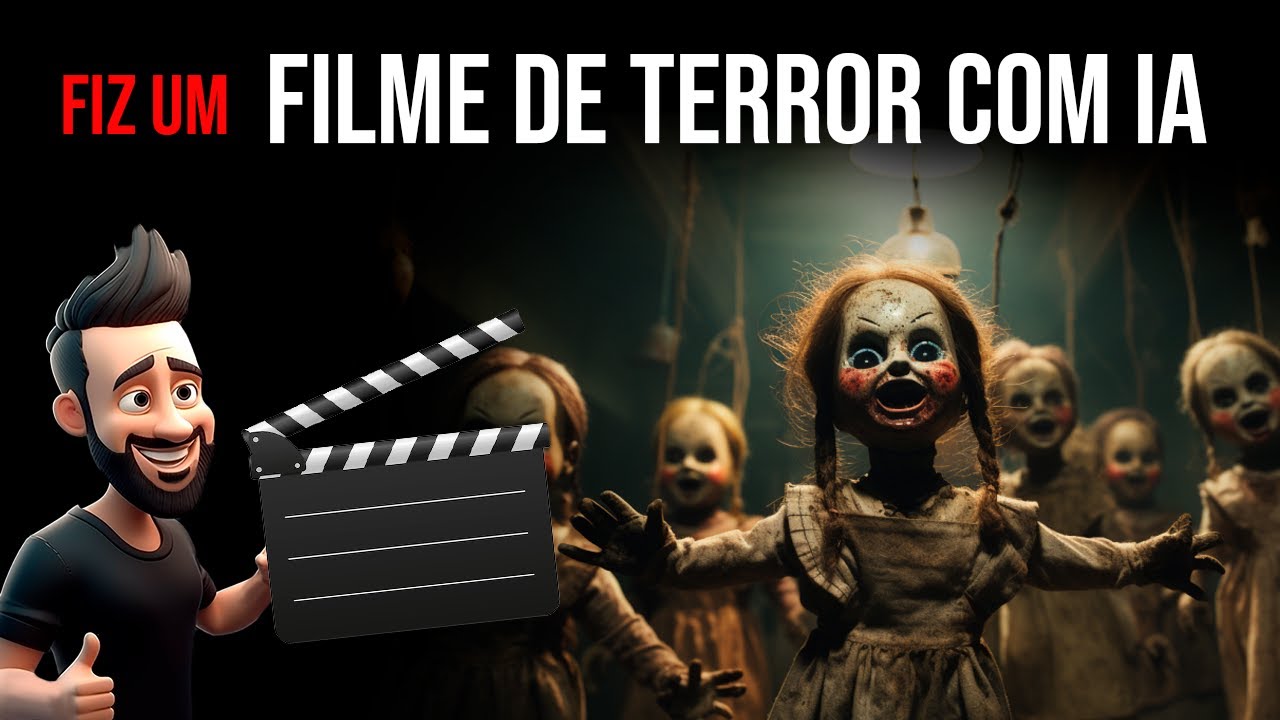 Como criar VÍDEOS com Inteligência Artificial! Fiz um filme de terror com animações usando IA