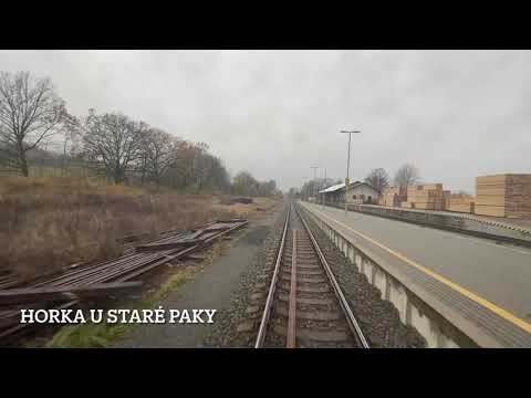 Pohledem strojvedoucího trať 030 Stará Paka - Jaroměř, dopravcem ČD vozem 810 [720p]