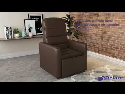 Video thumbnail of Poltrona do Papai Reclinável Stela em Material Sintético