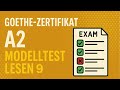Lesen A2 Exam Model Test 9 Goethe Certificate Practice 2025