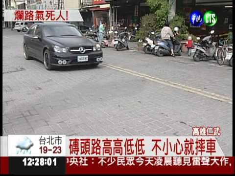 磚頭路坑坑疤疤 騎士摔車夢魘