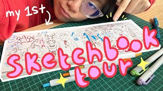 my first sketchbook tour 🌷 fun ideas, life sketches & experiments!