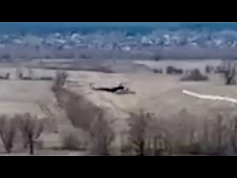 Russian Mil Mi-24 Helicopter Gunship Shot Down By Ukranian Forces Using Polish Piorun Missile
