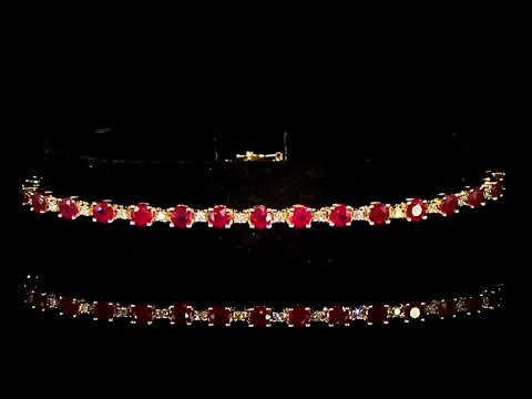 14k Yellow Gold 6ct (TW) Ruby and Diamond Bracelet