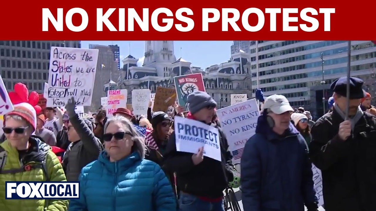 Philadelphia No Kings protest: Thousands rally in Center City