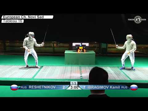 2018 T16 05 M S Individual Novi Sad SRB European Championships GREEN RESHETNIKOV RUS vs IBRAGIMOV RU