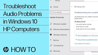 Troubleshoot Audio Problems in Windows 10 | HP Computers | HP