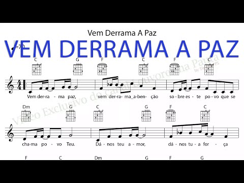Louvor Vem Derrama A Paz - Louvor em Partitura/Pauta Animada