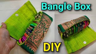 Bangle Box making at home/Handmade Bangles Organizer #diy organizer/Makeup box cutting and stitching