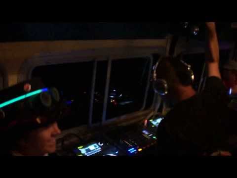 Riding the bus down the playa - Burning Man 2013