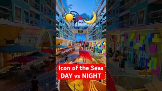 From sunrise to after dark, this is Icon of the Seas through the day and through the evening.
