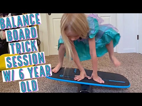 Balance Board Trick Session w/ A 6 Year Old #balance