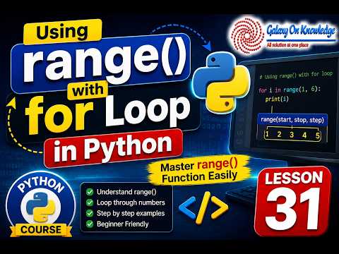 Using Range With For Loop In Python Master Range Function Easily Python Course Lesson 31