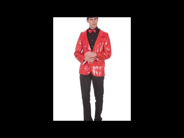 Vídeo relacionado con W WIDMANN MILANO Party Fashion - Chaqueta para hombre, chaqueta de traje, brilla bajo la luz UV, disfraz de Halloween