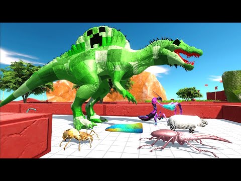 ESCAPE FROM CREEPER SPINOSAURUS - Animal Revolt Battle Simulator