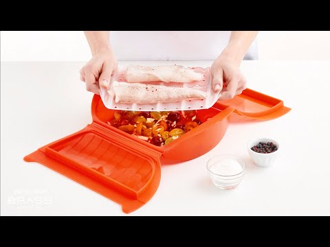 מאדה סיליקון עם מגש פנימי לבישול 3-4 מנות במיקרוגל Lekue