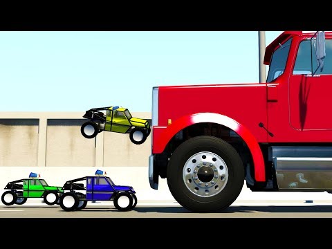 R/C POLICE TAKE DOWN SEMI TRUCKS! - BeamNG Drive R/C Car Chase