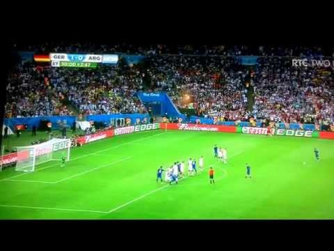 Lionel Messi free kick World Cup final 2014 Argentina vs Germany