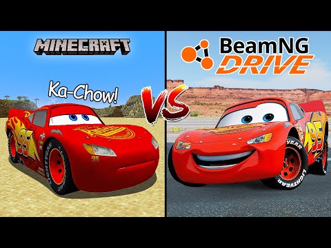 Minecraft Lightning McQueen VS BeamNG Drive Lightning McQueen - WHO IS BEST?