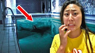 EXPLORING ABANDONED POOL!! (POND MONSTER SPOTTED)
