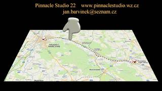 Pinnacle Studio 22 -  označení cesty na mapě / označenie cesty na mape